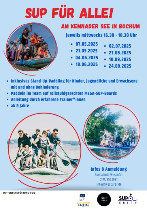 SUP für Alle am Kemnader See - Mai bis September 2025